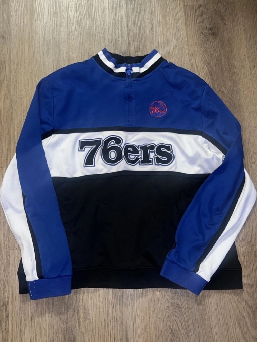 76ers Blue White Black Pullover Sweatshirt y2k quarter zip